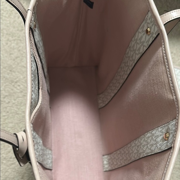 Michael Kors Cream and Pink Monogram Tote - Picture 13 of 13